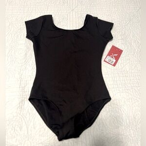 Capezio Black Bodysuit Short Sleeve One Piece